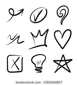 Doodle element vector set, for concept design.