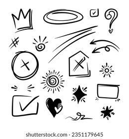 Doodle element vector set, for concept design.