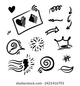 Doodle element vector set, for concept design.