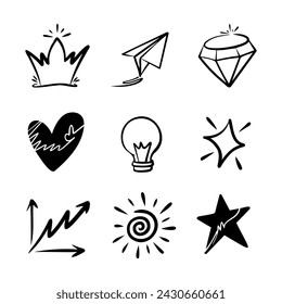 Doodle element vector set, for concept design.