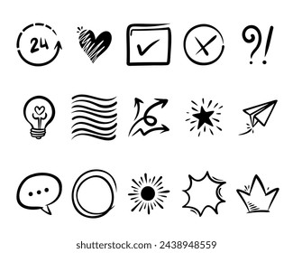 Doodle element vector set, for concept design.