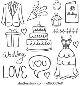Doodle of element wedding design