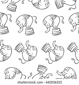 Doodle elephant circus hand draw