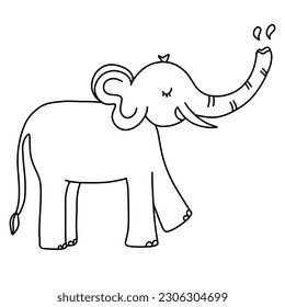 doodle de elefante, dibujo simple de elefante , vector de elefante , dibujo de la mano de elefante