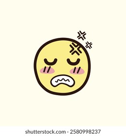 Doodle Emoji Face Annoyed for design needs, Landing Pages, Animation, Apps, Presentations, Content Creator and other Promotions