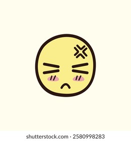 Doodle Emoji Face Annoyed for design needs, Landing Pages, Animation, Apps, Presentations, Content Creator and other Promotions