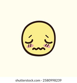 Doodle Emoji Face Shy for design needs, Landing Pages, Animation, Apps, Presentations, Content Creator and other Promotions