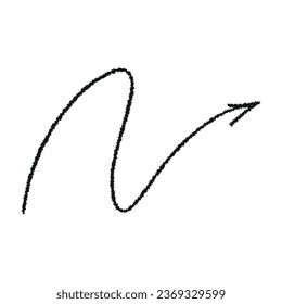 Doodle emphasis arrow icon. Design quirky twist zigzag line, spring coil, curve wave. Vector illustration