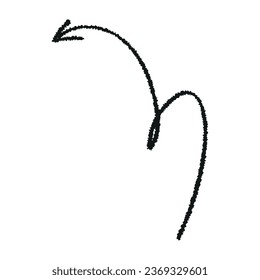 Doodle emphasis arrow icon. Design quirky twist zigzag line, spring coil, curve wave. Vector illustration
