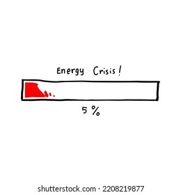 doodle of energy crisis in global