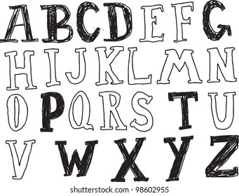 doodle english alphabet