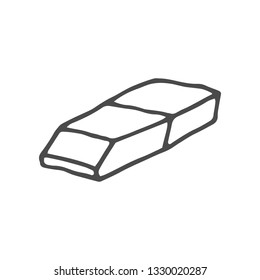 Doodle eraser.Vector illustration isolated on white background.