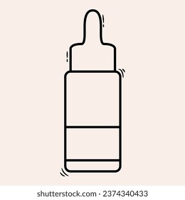 Doodle essence line art element. Vector element with skincare theme and doodle hand drawn style. Illustration.