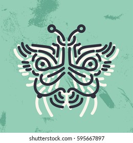 Doodle ethnic patterned silhouette