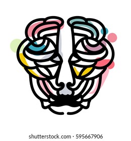 Doodle ethnic patterned silhouette