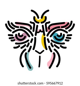 Doodle ethnic patterned silhouette