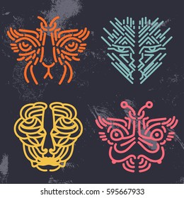 Doodle ethnic patterned silhouette