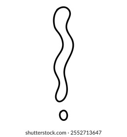 Doodle exclamation mark. Hand drawn punctuation marks and exclamatory symbols, sketch pencil ink scribble notes exclamation icon. Vector isolated icon on white background