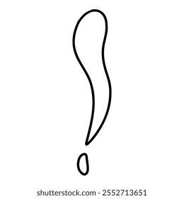 Doodle exclamation mark. Hand drawn punctuation marks and exclamatory symbols, sketch pencil ink scribble notes exclamation icon. Vector isolated icon on white background