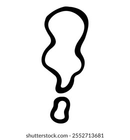 Doodle exclamation mark. Hand drawn punctuation marks and exclamatory symbols, sketch pencil ink scribble notes exclamation icon. Vector isolated icon on white background