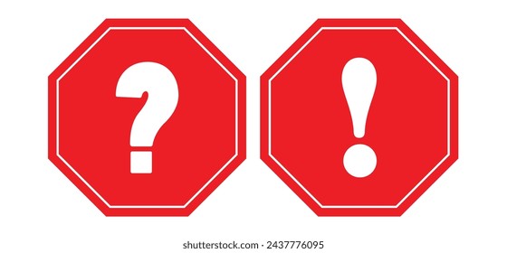 Doodle exclamation point and question sign mark set. Hand drawn sketch style exclamation point sign, question mark. Scribble doodle warning sign. Isolated vector illustration.