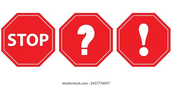 Doodle exclamation point and question sign mark set. Hand drawn sketch style exclamation point sign, question mark. Scribble doodle warning sign. Isolated vector illustration.