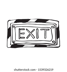 doodle exit plate vector sketch