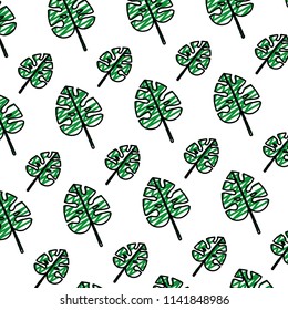 doodle exotic leaf design botany background