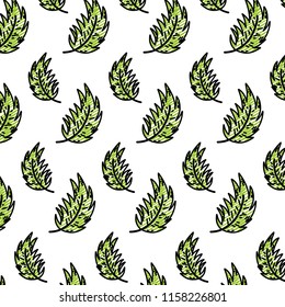 doodle exotic leaf nature style background