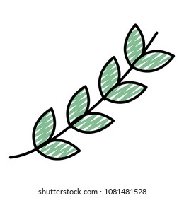doodle exotic natural leaves style plant