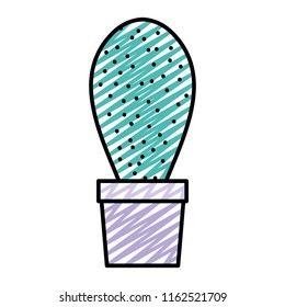 doodle exotic plant with nice leaf in the flowerpot