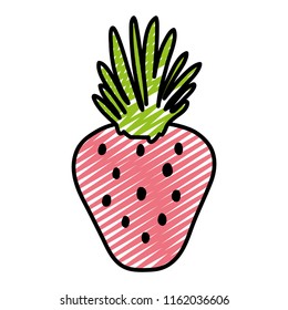 doodle exotic strawberry tropical fresh fruit
