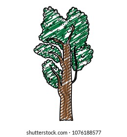 doodle exotic tree with leaves style and branches