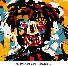 Doodle Expressionist Art Cartoon Portrait