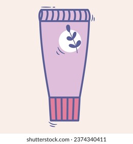 Doodle eye cream element. Vector element with skincare theme and doodle hand drawn style. Illustration.