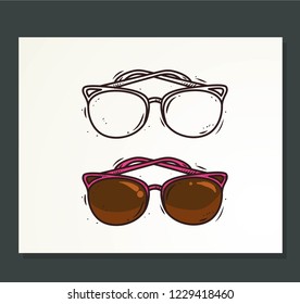 doodle eye glasses