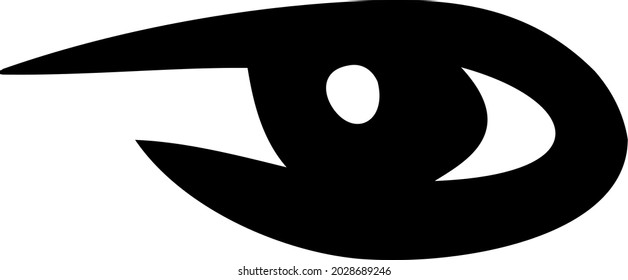 Doodle eye. Hand-drawn magical look. Gaze of witch. Illustration in themes of mysticism, healing, esotericism, witchcraft. Clipart for creating amulets from evil eye. Flat illustration. Simple form. 