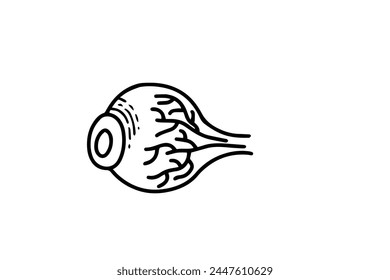 Icono de ojo de garabato. Icono de boceto de optometría para ilustración de medicina