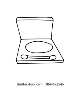 Doodle eye shadow powder icon in vector. Hand drawn eye shadow powder icon in vector. Doodle eye shadow powder illustration