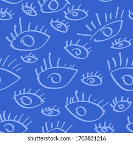 ojos de garabatos. grunge sin fisuras. diseño de patrones disparatados. fondo caótico