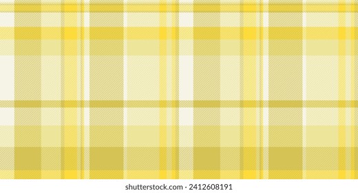 Doodle Gewebe Prüfmuster, professionelle nahtlose Tartan-Textur. Schöner gepolsterter Stoffhintergrund, Vektorgrafik in Gelb- und Leinenfarbe.
