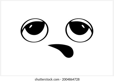 Doodle face clipart isolated on white. Sketch Vector stock illustration. EPS 10