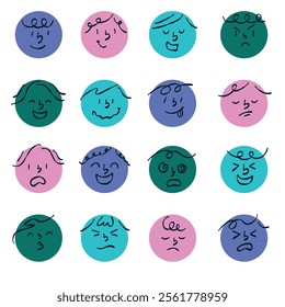 Doodle Face Expression Cute Clipart