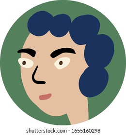 Doodle face. Hand drawing Vector illustration. Cartoon avatar