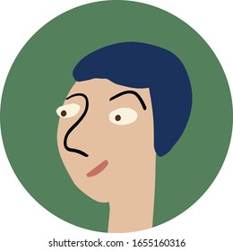 Doodle face. Hand drawing Vector illustration. Cartoon avatar