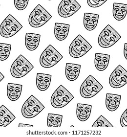 doodle face mask carnival style background