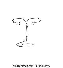  doodle face one line drawing style vector