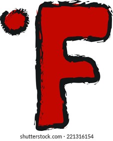 doodle fahrenheit red web icon