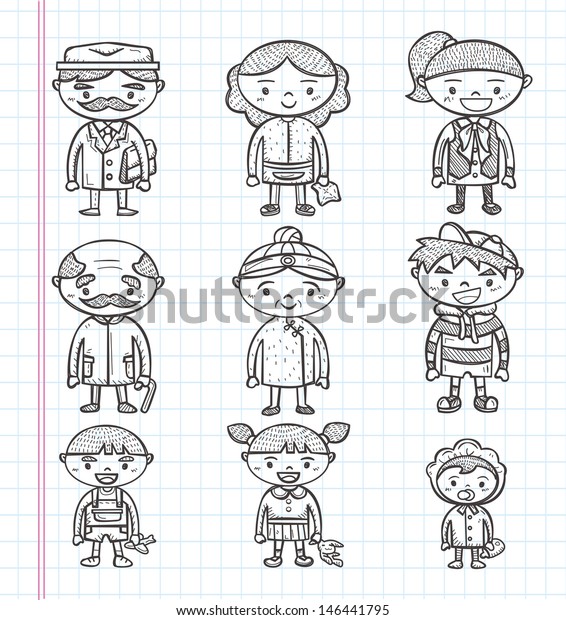 doodle\
family icons, illustrator line tools\
drawing
