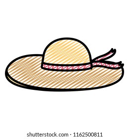 doodle fashion hat female style with ribbon